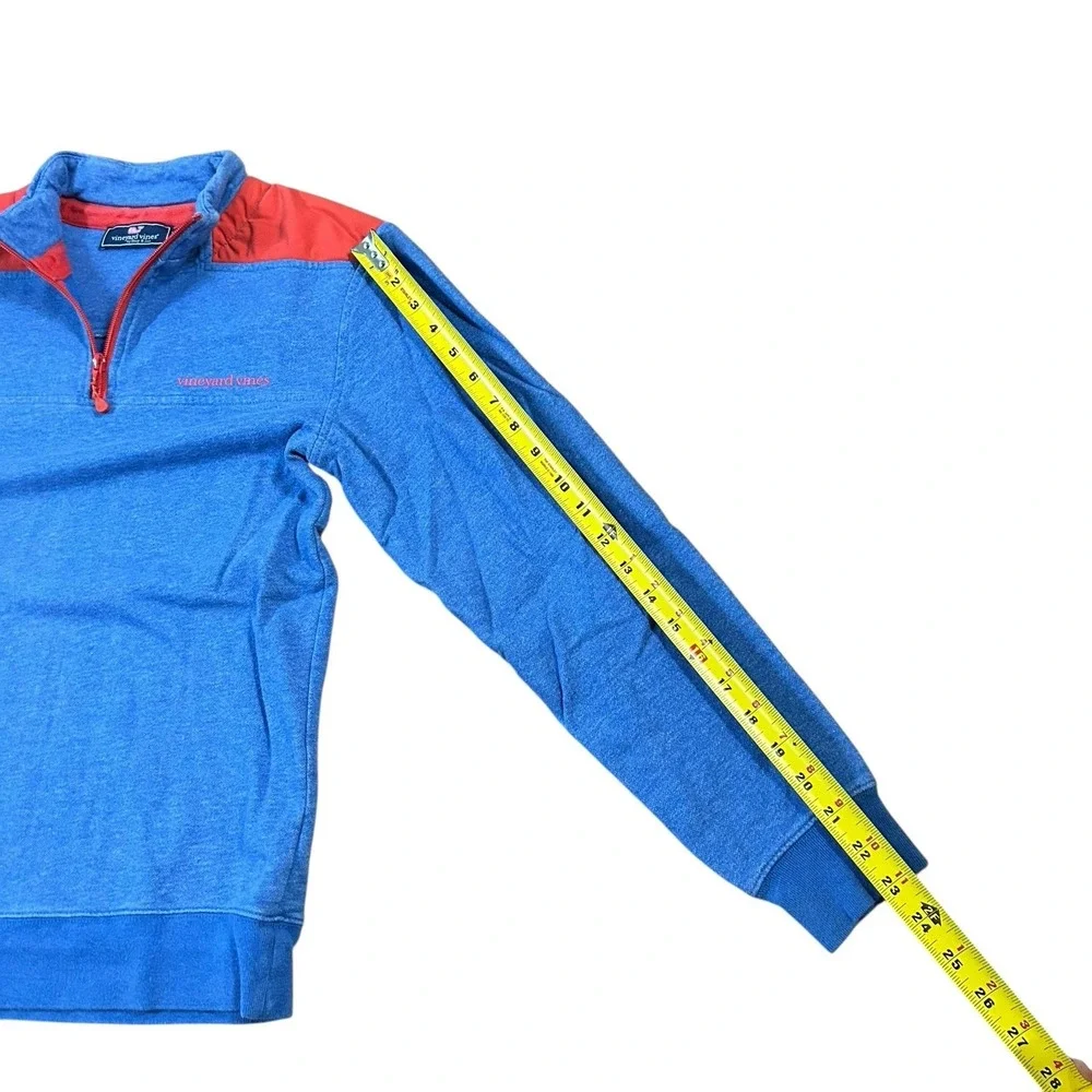 Vineyard Vines Sweater Pullover Golf 1/4 Zip Mens Size XS Blue Red Cotton‎